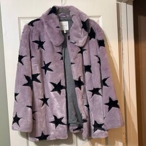 Avec Les Filles Star Lavender Faux Fur Coat